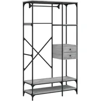 VidaXL Kleiderständer mit Schubladen Grau Sonoma 100x40x180 cm