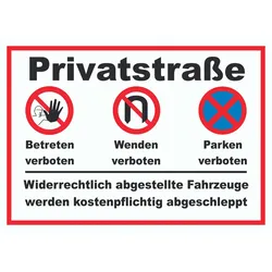 Privatstrasse Schild A0 (841x1189mm)