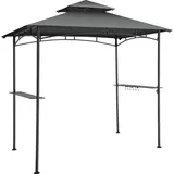 Tectake Grillpavillon 2,4 x 1,5 m inkl. 2 Seitenteile Grau