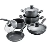 Stoneline Kochtopfset, Anthrazit, Metall, 8-teilig, 20 cm,18 cm, 2,5 L,4,5 L,2,0 L, kratzfest, leichte Reinigung, Kochen, Töpfe, Topfsets