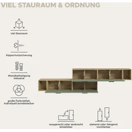 Möbel Boss Wohnwand Braun, Holzwerkstoff, 276x97x34 cm Wohnzimmer, Wohnwände, Anbauwände