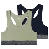 NAME IT Mädchen Nkfshort Top 2p Noos Bustier, Seagrass, 116 EU - 116