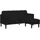 vidaXL Sofa 3-Sitzer mit Chaiselongue L-Form Schwarz 160 cm Samt