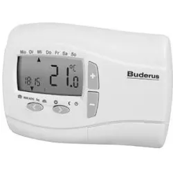 Buderus Logafloor Funk-Uhrenraumthermostat FRTU digital Anzeige, für Uhrzeit/Temperatur 7747200989