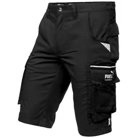 Puma Workwear Precision X - Kurze Arbeitshose Herren - Robuste & Flexible Arbeitsshorts - Viele Taschen und Bequeme Passform - Ideal für Handwerk Heimwerk und Baugewerbe - Schwarz - Gr. 64 - 64