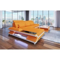 Sofa Dreams Ecksofa Polster Stoff Couch Sofa Napoli L Form Stoffsofa, mit LED, ausziehbare Bettfunktion, Designersofa beige