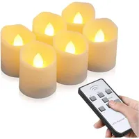 6er-Set wiederaufladbare LED-Teelichter mit Fernbedienung und Timer – warmweißes, flackerndes Licht, sicher und wiederverwendbar für die