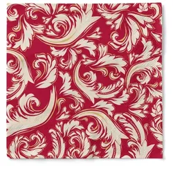 Sovie HORECA Serviette Cascade in bordeaux  aus Tissue 33 x 33 cm, 100 Stück - Schnörkel Ornamente