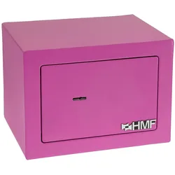 HMF 49216-15 Tresor mit Schlüssel, Möbeltresor klein, 23 x 17 x 17 cm, Pink