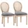 Homcom Esszimmerstühle 2er Set Küchenstuhl mit Rattan-Rückenlehne, Leinenoptik,