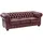 Woodkings Couch Leder 3-Sitzer Antik Rot