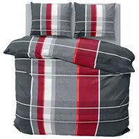 One Home Bettwäsche Bassam, Fleece, 3 teilig, kariert modern,