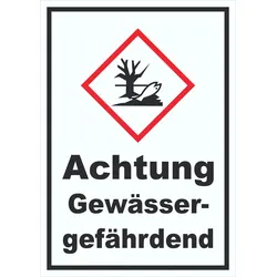 Schild Gewässergefährdend Verunreinigung von Wasser hochkant A3 (297x420mm)