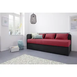 Polsterliege MAINTAL "Diana", rot (rot, schwarz), B:83cm, Komplettbetten