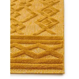 benuta Kunstloft Teppich, Gelb, Kunststoff, Rechteckig, 120x1 cm, Gots, wasserabweisend, Teppiche & Böden, Teppiche, Outdoorteppiche