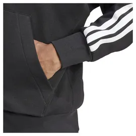adidas Essentials 3-Streifen Fleece Reißverschlusspullover Black / White 3XL