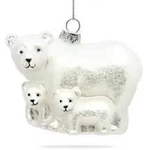 SIKORA Eisbär Familie Christbaumschmuck Glas Figur Weihnachtsbaum Anhänger