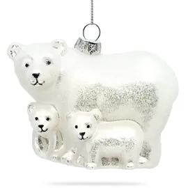 SIKORA Eisbär Familie Christbaumschmuck Glas Figur Weihnachtsbaum Anhänger