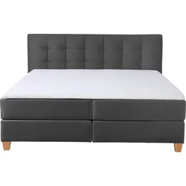 Home Affaire Boxspringbett HOME AFFAIRE "Moulay", grau (anthrazit), B:174cm L:211cm, Komplettbetten, Boxspringbett, inkl. Topper, in 3 Härtegraden, TFK auch in Härtegrad 4