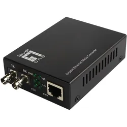LevelOne Gigabit RJ45 zu ST Mediakonverter, Single-Mode Glasfaser, 20km, 1000 Mb