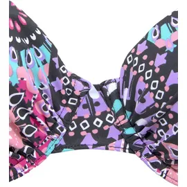 LASCANA Bügel-Bikini, mit kontrastfarbigen Bändern, lila bedruckt, Gr.36 Cup B,