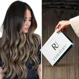 RUNATURE Extensions Echthaar Tressen Braun Ombre Blond Haartressen Echthaar Extensions Remy Weft Haarverlangerung Echthaar Tressen 30cm 12 Zoll 70g #2/6/18