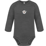 normani Outdoor Sports Baby Merino Body Langarm Auckland in Anthrazit | Gr.: 74
