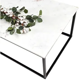 STOLKOM Sp.z.o.o. Couchtisch TAURI Schwarz/Weiß Marmor 120 x 46 x 60 cm