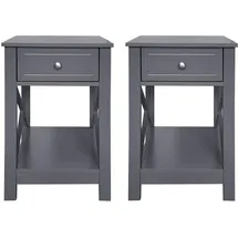 Hti-Living Nachtschrank Hayet 40 x 35 x 60 cm Grau