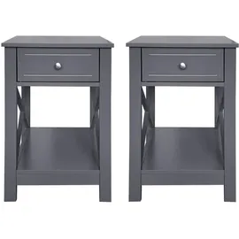 Hti-Living Nachtschrank Hayet 40 x 35 x 60 cm Grau