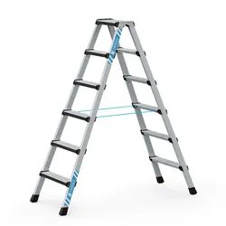 Zarges Comfortstep B Stehleiter mit gepolsterter Stufen-Vorderkante 2x6 Stufen
