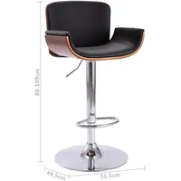 vidaXL Barhocker 287375  Höhe verstellbar  Schwarz