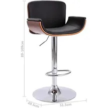 vidaXL Barhocker 287375  Höhe verstellbar  Schwarz