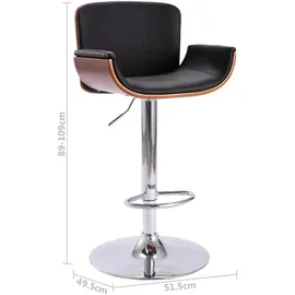 vidaXL Barhocker 287375  Höhe verstellbar  Schwarz