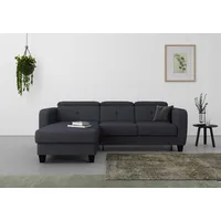 sit&more Ecksofa »Belluci L-Form«, inklusive Federkern, wahlweise mit Bettfunktion und Bettkasten, blau