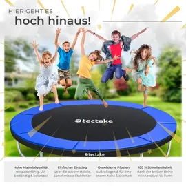 Tectake tectake® Trampolin, Ø 305 cm, GS-zertifiziert, Randabdeckung, inklusive Einstiegsleiter