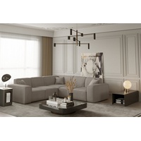 Fun Möbel Ecksofa Designersofa CELES in Stoff Scala Beige Seite Universal - Beige