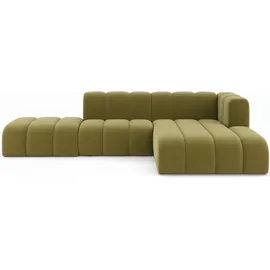 kaiser möbel Ecksofa L-Form mit Hocker, Grand Mini, Stoff Salvador, Olive, Rechts - Olive