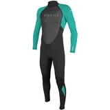O'Neill Wetsuits Reactor Ii 3/2mm Back Zip Full Wetsuit Neoprenanzug, Black/Light Aqua, 8