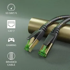 KabelDirekt – Cat 7 Netzwerkkabel, flexible & bruchfeste Nylon-Ummantelung – 10m – 10 Gigabit Lan & Ethernet Kabel (Patchkabel geeignet für Highspeed Netzwerke, Switch, Router, PC & Modem, RJ45)