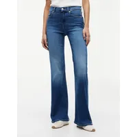Tommy Hilfiger Bootcut-Jeans "FLARE KATY RW", Damen, Gr. 29, Länge 30, blau (katy mid), Denim/Jeans, Obermaterial: 78% Baumwolle, 12% Lyocell, 7% Elastomultiester, 3% Elasthan, unifarben, lang, Jeans, Baumwollmischung, Stretch, in ausgestellter Form