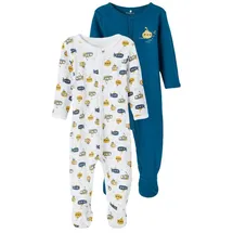 NAME IT Schlafstrampler 2er Pack Submarine in Blau | Gr.: 92