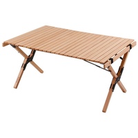 Human Comfort Camping Roll Tisch Garten Klapptisch Falt Lamellen Groß Holz 90x60