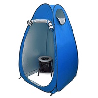24ocean WC Klo-Set – Klapptoilette mit Pop-Up Zelt Duschzelt Umkleidezelt, Farbe:Blau/Grau, Ausführung:Einweg 30 Beutel