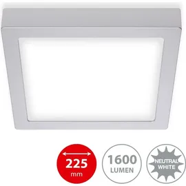 Briloner LED Deckenleuchte 22,5 x 22,5 cm chrom-matt