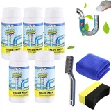 Vollstern Abflussreiniger, Rohrreiniger Schaum, Wild Sink and Drain Cleaner, Rohrreiniger Extrem Stark, Gluckaro Abflussreiniger, für Badewanne, Waschbecken, Toiletten(5 Stück(550g))