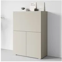 Home Affaire PC-Schrank Vera, Sekretär, Home-Office-Schreibtisch mit LED-Beleuchtung (1 St), Multifunktional mit Stauraum, klappbare Tischfläche, LED, B 90 cm beige