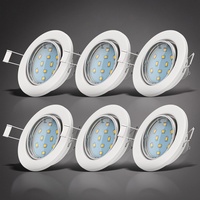 B.K.Licht - 6er Set LED Einbaustrahler 230V schwenkbar, warmweiße