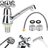 [NIEMALS VERWENDET] Kaltwasserhahn Single Wasserhahn Kaltwasser Überzug Wasserhahn Bad Kaltwasser mit Filter und Doppelkopfrohr Kaltwasser Armaturen