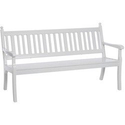 Modante Gartenbank, Weiß, Kunststoff, 3-Sitzer, 160x88x69 cm, abwischbar, Gartenmöbel, Gartenbänke
